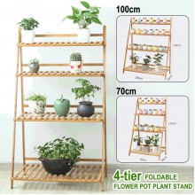 4 Layers Plant Flower Stand Storage Rack Folding Bookcase Bookshelf,Ladder Planter Organizer Display Shelf for Indoor&Outdoor Greenhouse Home Office Patio Garde Bacony Holder